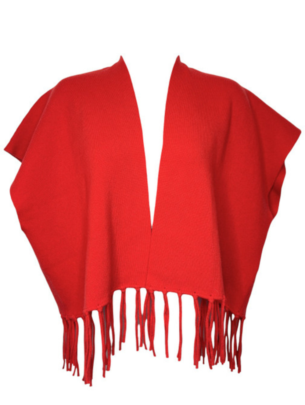 Allude Cashmere Poncho Fringe Cardigan